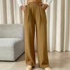 New Style Stretch Floor-length Casual Pants, High-waisted Long Pants, Loose and Elegant Style Straight-leg Women's Trousers