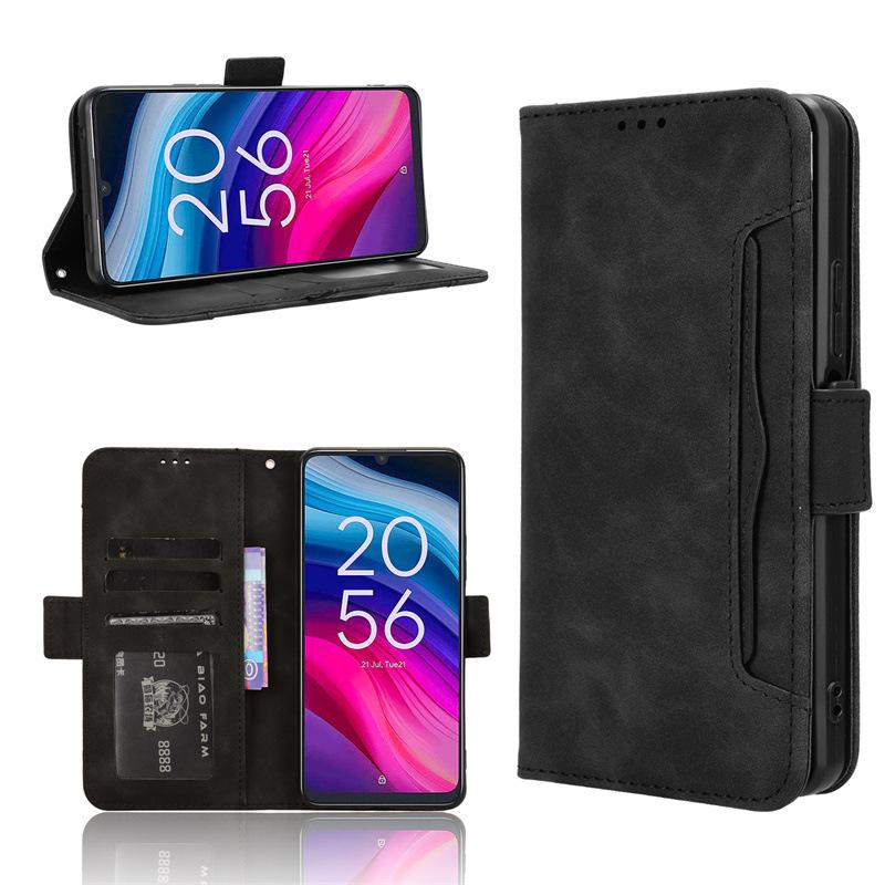 TCL 50SE Phone Leather Flip Case with Multi-Card Slots for TCL 505 4G/XE.