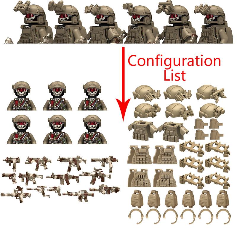 Military Special Forces MOC Building Block SWAT Ghost Commando Figures Police Soldiers Army Gun Weapons Children's Toy Gift B152