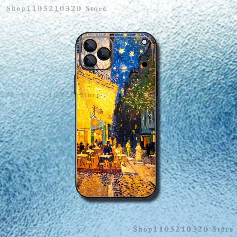 

Art V-Van G-Gogh Tavern Phone Case For iPhone 17,16,15,14,13,12,11,Pro,Max,Plus,E,SE4,Air,Mini Black Soft Funda iPhone13PROMAX