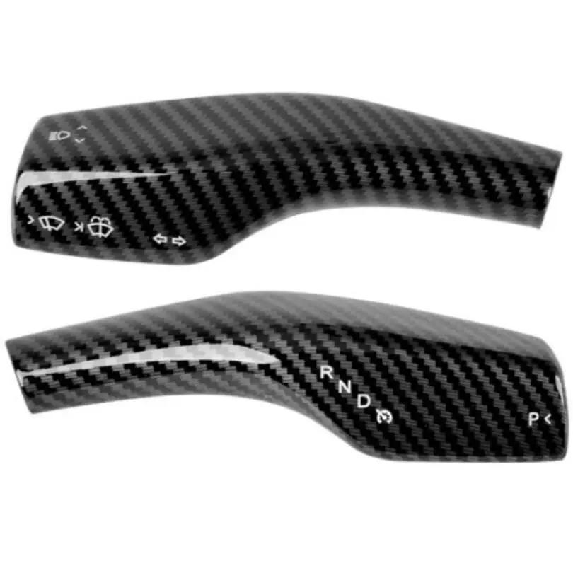 

Накладка на рычаг переключения передач для Tesla Model 3 Model Y 2017-2023, узор под карбоновое волокно, накладка на рычаг переключения передач, накладка на рулевое колесо чёрный