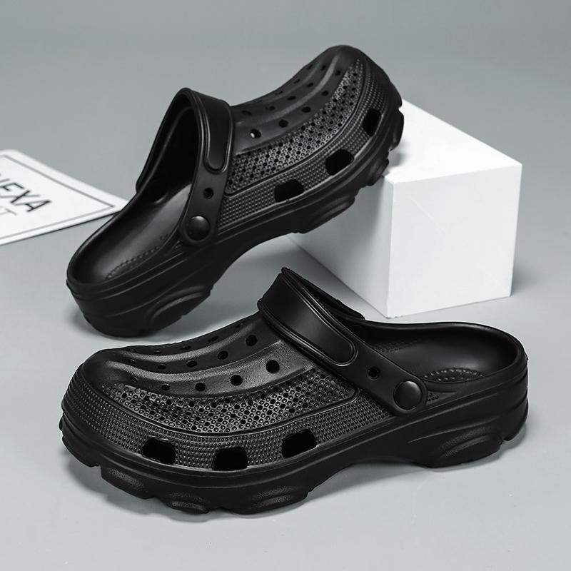 2024new Fashion Beach Slippers Non-slip EVA Slippers Bebealy Men Hole Clogs Slippers Men Garden Shoes Men Arch Support Slides