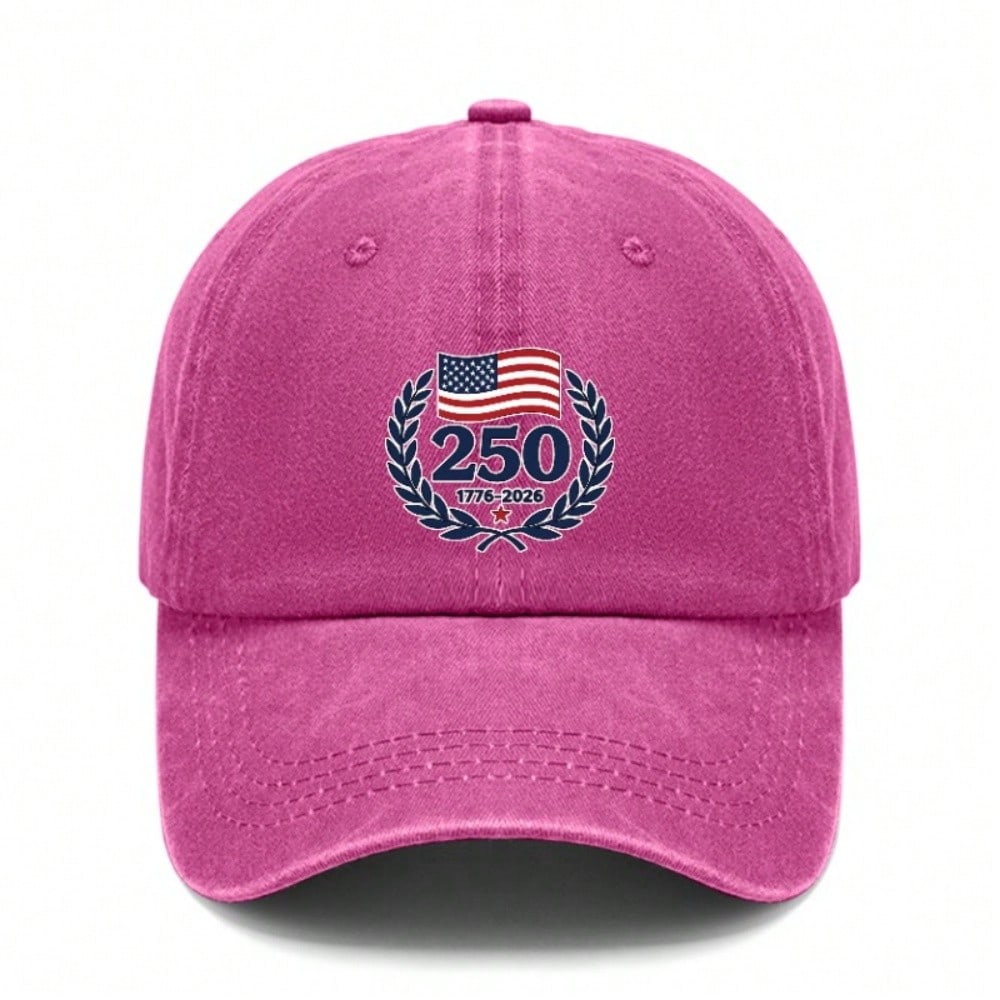 [Patriotic Baseball Cap] 250Th Anniversary USA Flag Print Adjustable Vintage Washed Hat Unisex Commemorative Outdoor Sports Cap For July 4Th Memorial