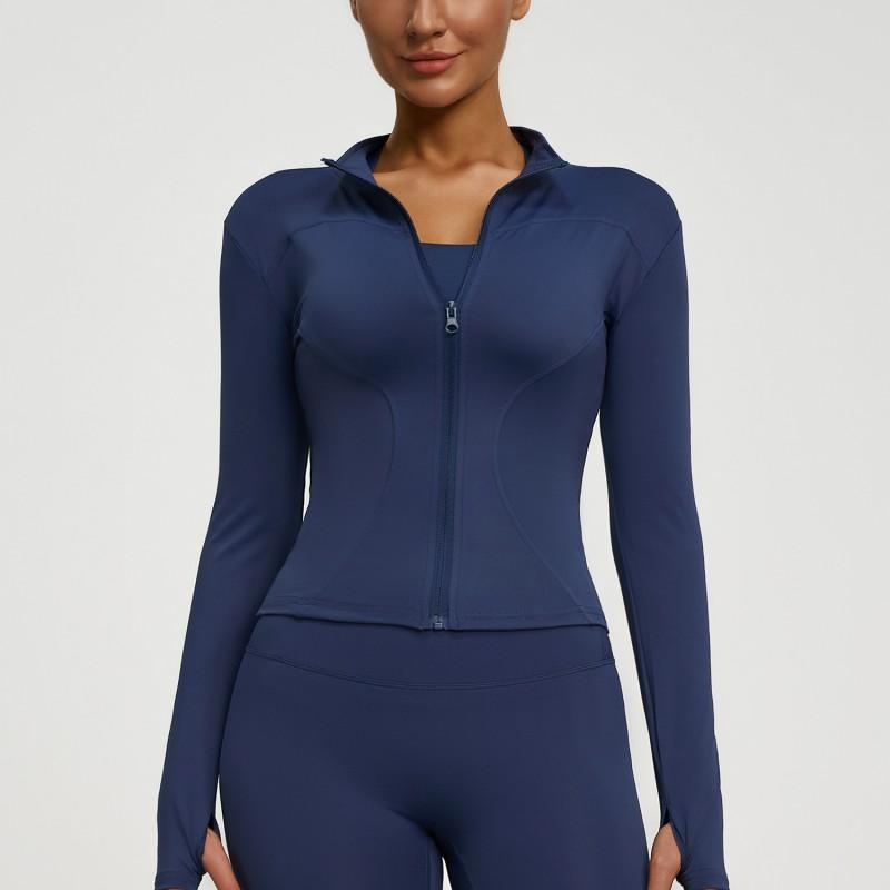 Womens Lightweight Yoga Jacket Breathable Fitness Top Long Sleeve Stretch Workout Outerwear