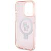 Karl Lagerfeld KLHMP15LHMRSKCP iPhone 15 Pro 6.1" Pink Hardcase Ring Stand Karl&Choupettte MagSafe