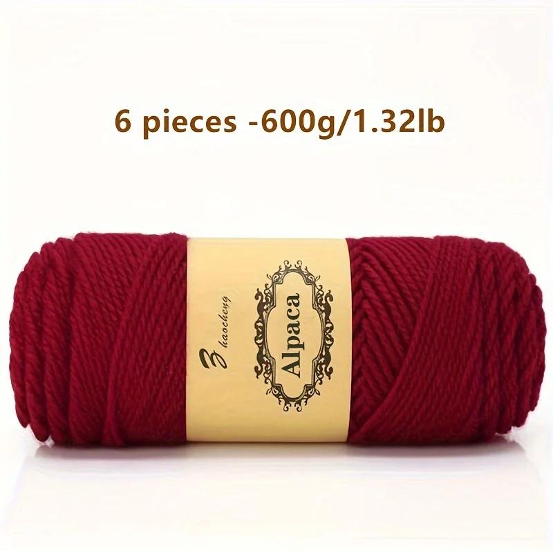6 Pcs Premium Soft & Durable Alpaca Blend Yarn Worsted Weight, Perfect for Knitting Sweaters Assorted Colors