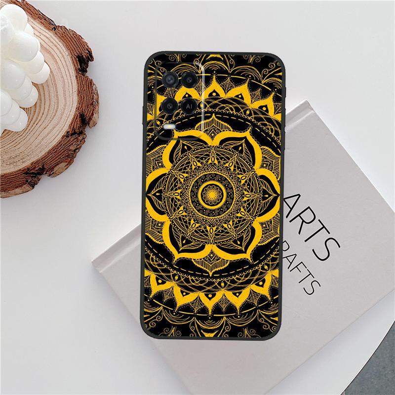 Flowers Mandala Floral Case For Oppo A96 A58 A18 A38 A78 A98 A17 A77 A80 A40 A60 A16 A76 A74 A94 A54 A15 A57S Cover