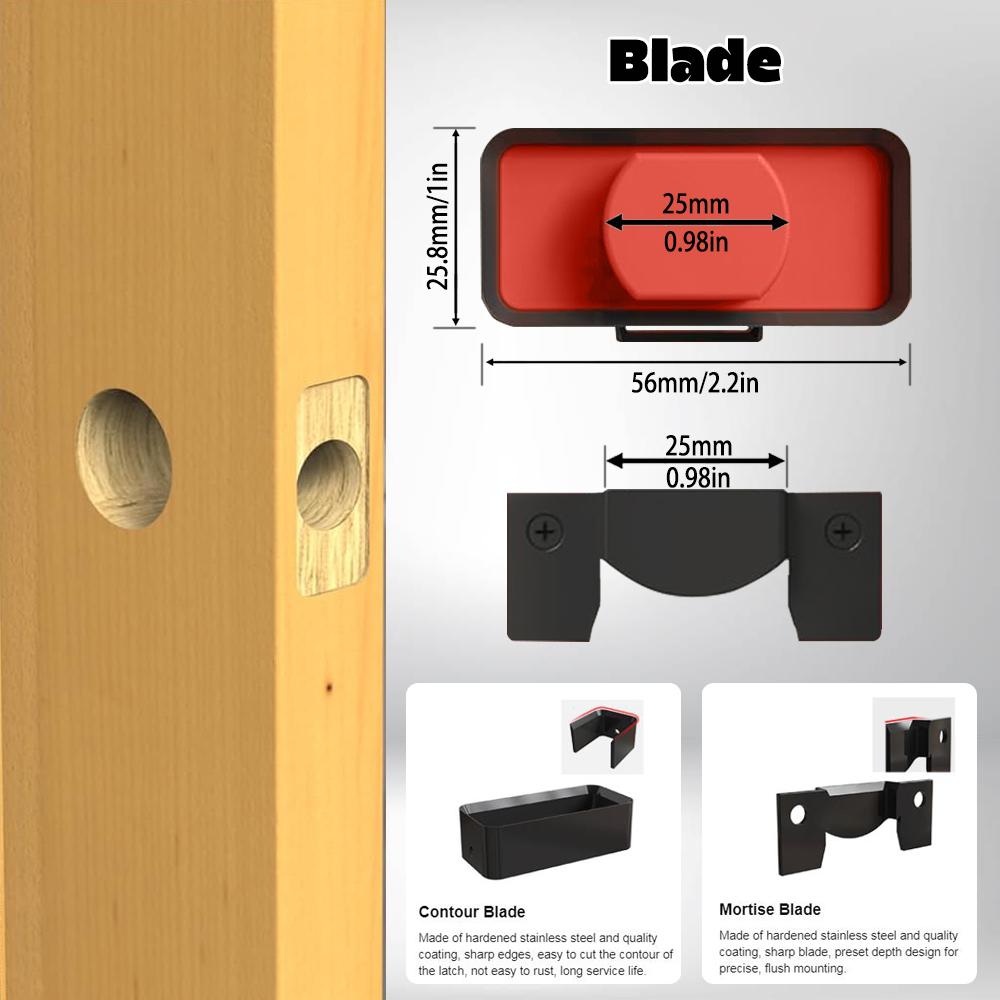Door Latch Mortise Tool Precision Scoring and Chiseling Door Latch Installation Kit Fits for 1-3/8’ or 1-3/4’ Thick Wooden Door