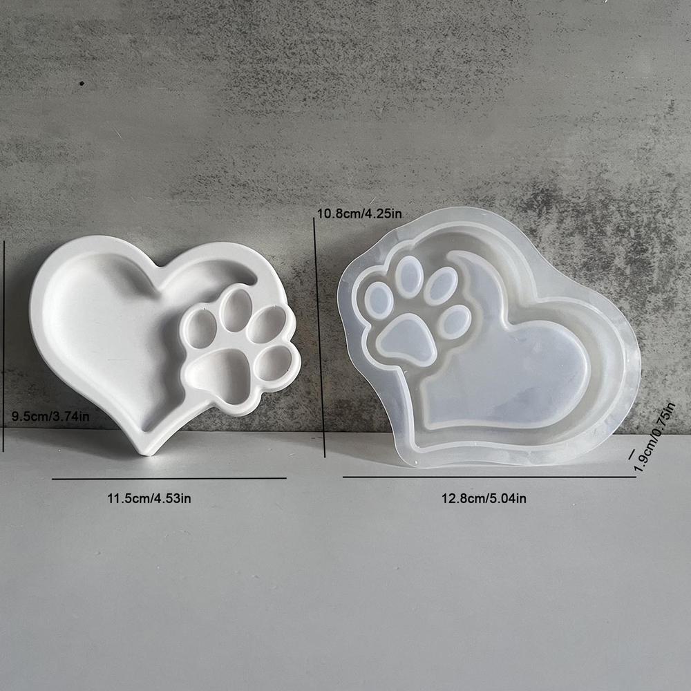 Silicone Molds Cat Palm Heart Tray Clay Silicone Molds DIY Candle Storage Dish Gypsum Plaster Cement Concrete Mould Mold