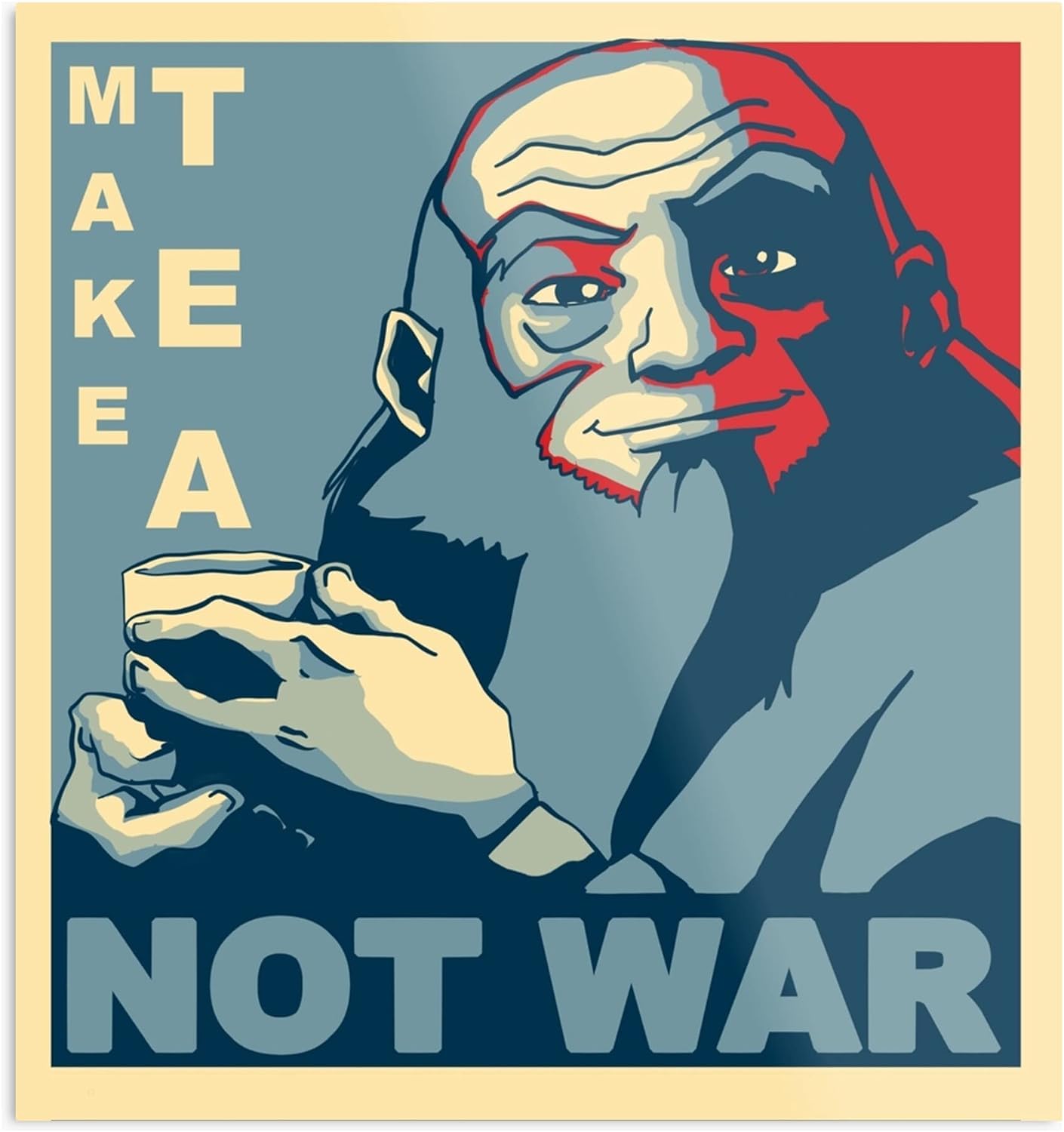 PCSUnframed Make Tea Not War Poster for Home Decor Wall Art Canvas Print Posterxinch 20x30cm（7.8x11.8inch）