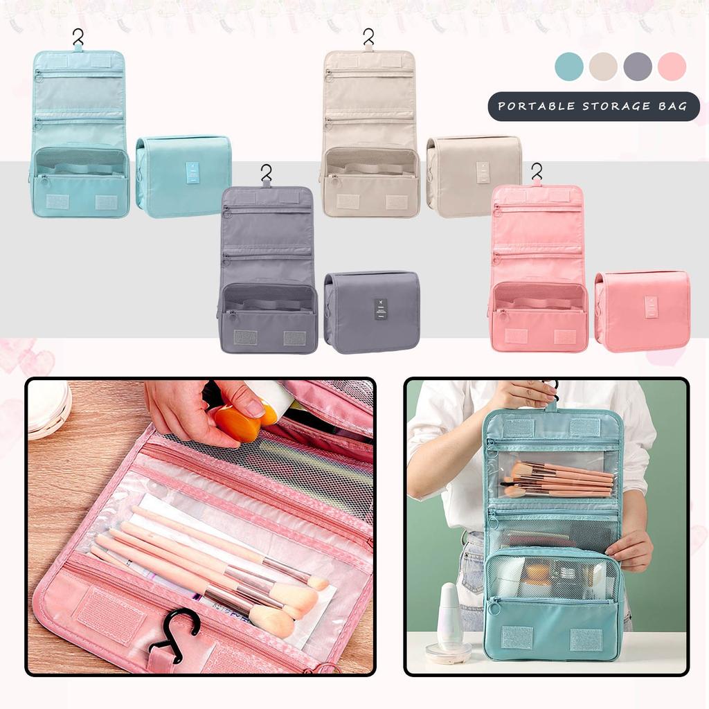 Hanging Toiletry Bag - Large Cosmetic Makeup Travel Organizer For Men & Women With Sturdy Hook