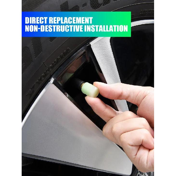 Luminous Car Tire Valve Cap Fluorescent Night Glowing Tire Decor Motorcycle Electric Bicycle Hub Valve Caps Car Accessories Valve Stems 1