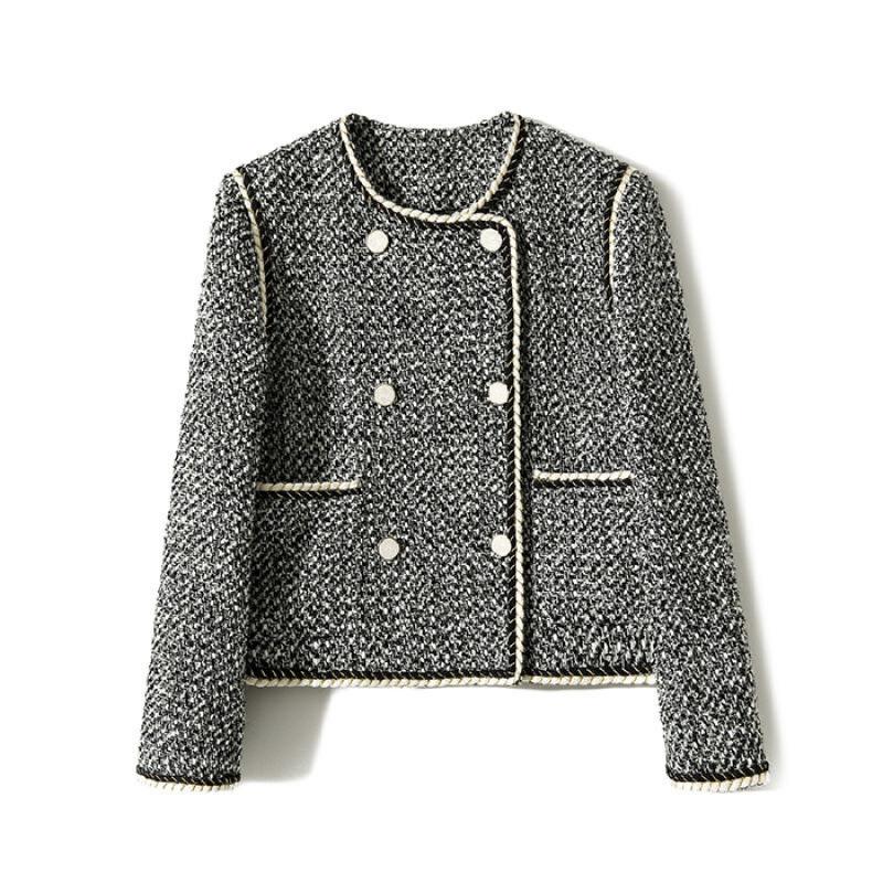 

Двубортное Темперамент Западный Стиль Осенняя Одежда Новое Пальто Маленький Аромат Женщина 2XL