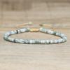 2x4mm Dainty Imperial Jasper Bracelet for Women Handwoven Adjustable Healing Stone Jewelry Alloy Main Material for Anniversary