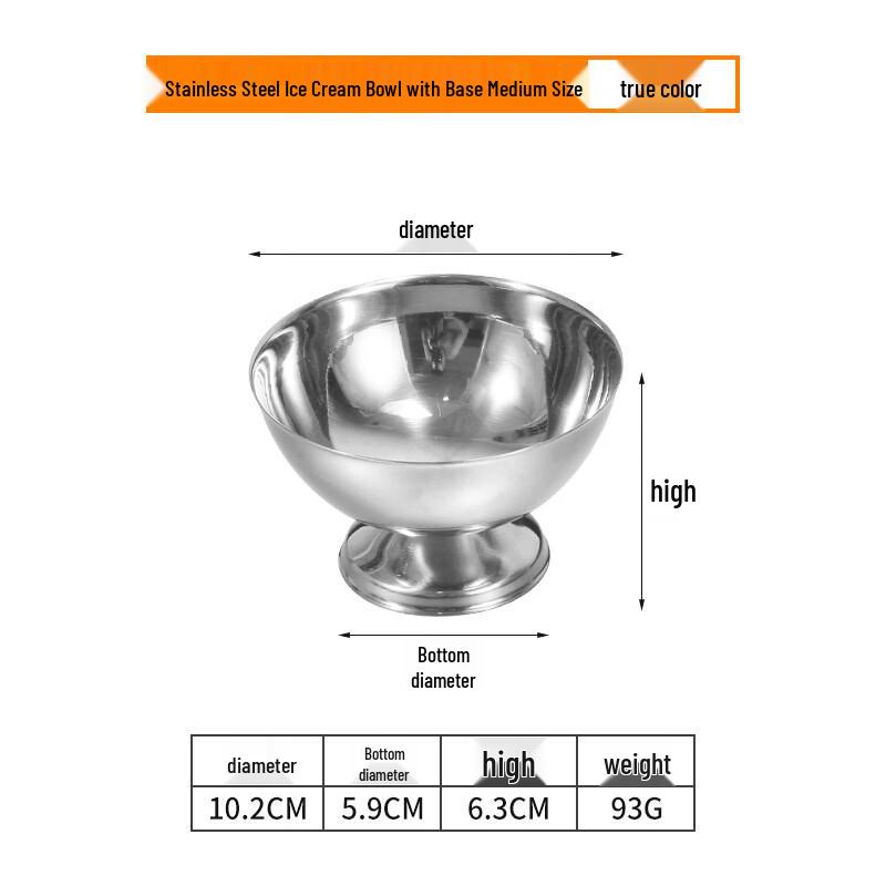 ZISIZ Stainless Steel Footed Serving Bowl
