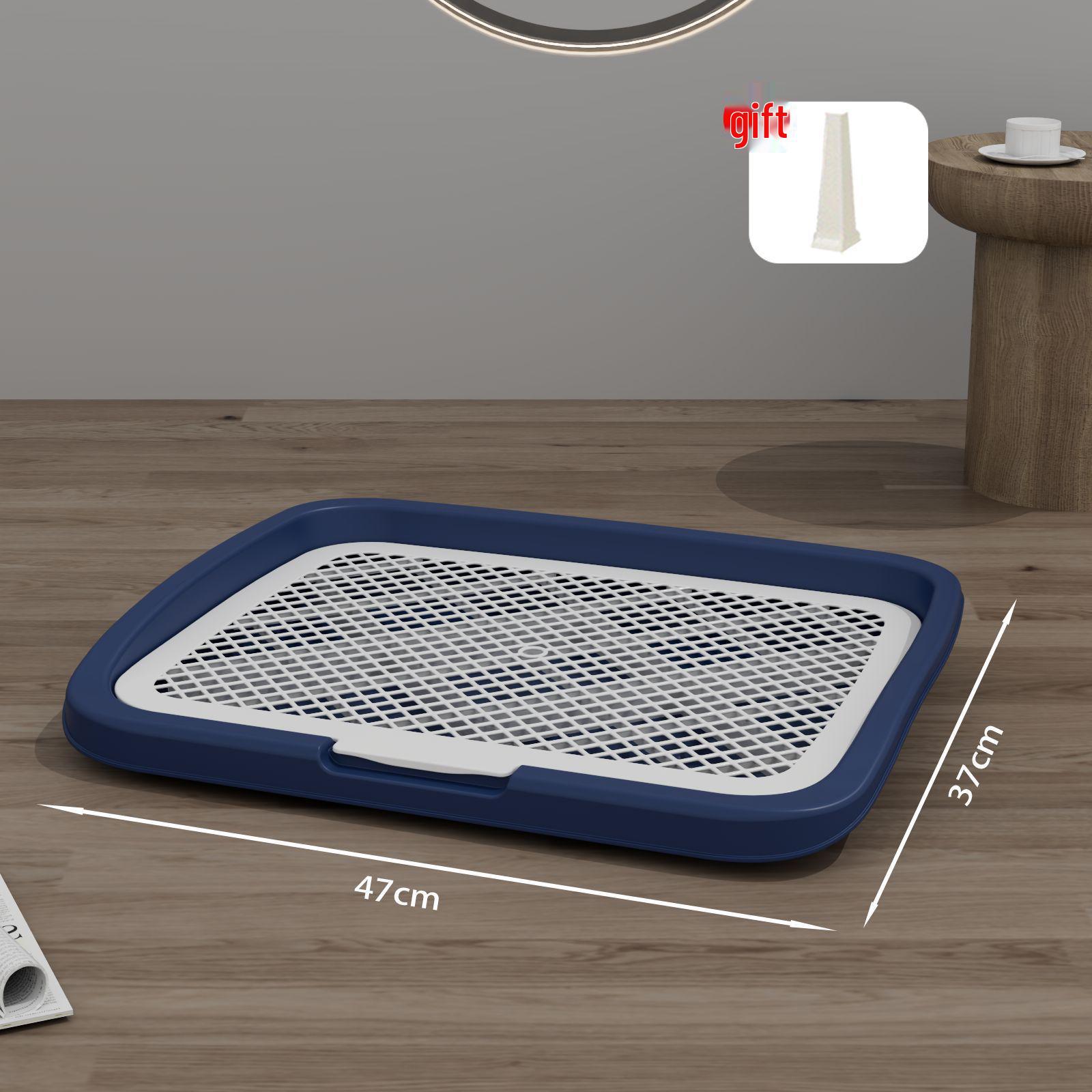 

Extra Large Anti-Splash Dog Toilet with Post: Flushable Flat-Type Potty Tray for Home Use Basic Set (Toilet + Post)