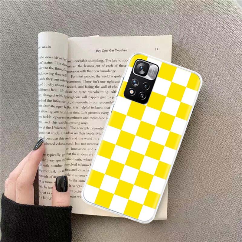 Retro Classic Chess Board Grid Phone Case For Redmi Note 13 12 Pro Plus 14 15 Pro 5G 11 11T 11E 11S 10 Pro 10S 9 9S Cover Cell C