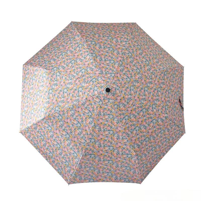 Blumenmuster Regenschirm Mode Lässiger Stil Ästhetisch Tragbar Faltbar Sonnenschutz Regen Regenschirm Foto Requisit Outdoor Reisezubehör