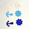 50 Pcs Gemischte Farbe Navy Stil Mini Anchor Rudder Holz Tasten Ornamente Geschenk