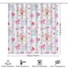 Romantisches Aquarell-Duschvorhang-Set Für Badezimmer-Dekoration Rosa Blumen Herzen Design Wasserdichtes Stoffmaterial Mit Haken Inklusive