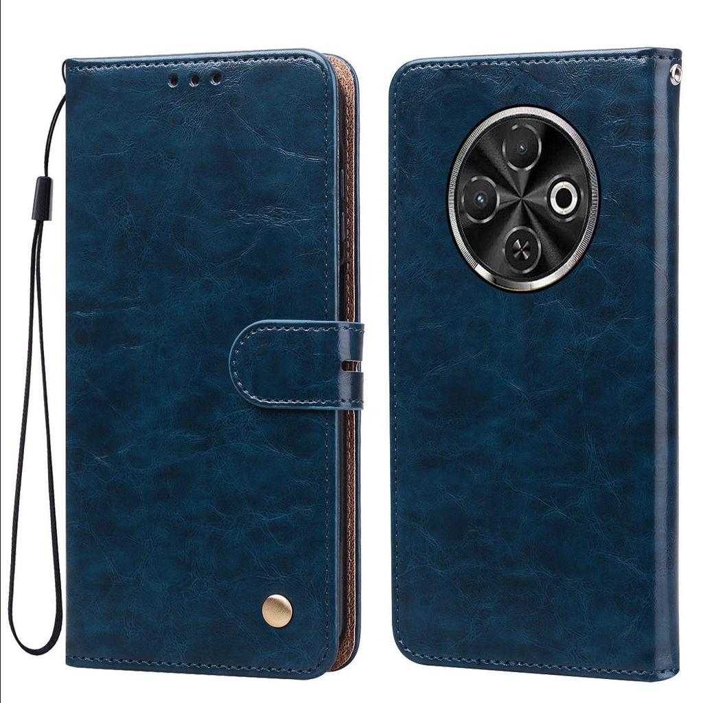 Vintage Crazy Horse Texture PU Leather Flip Wallet Phone Case for TECNO SPARK 30C 4G Card Holder Kickstand Shockproof Protective Cover