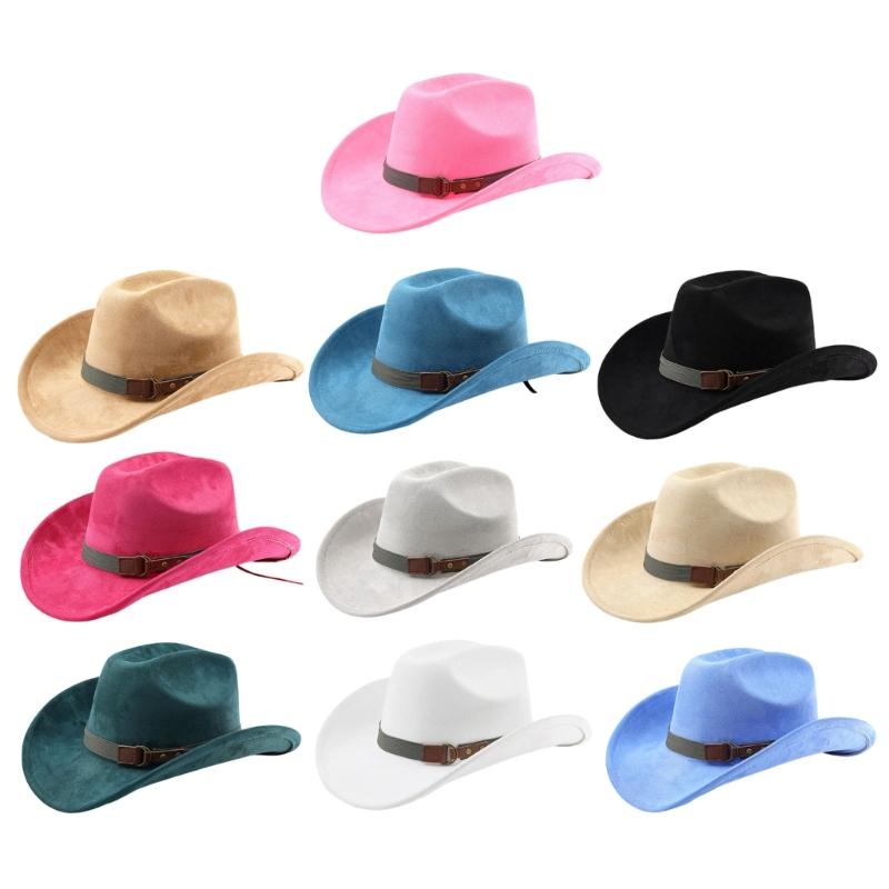 Vintage Sueded Denims Hat Trendy Western Headwear Casual Western Hat Outdoor for Music Festivals