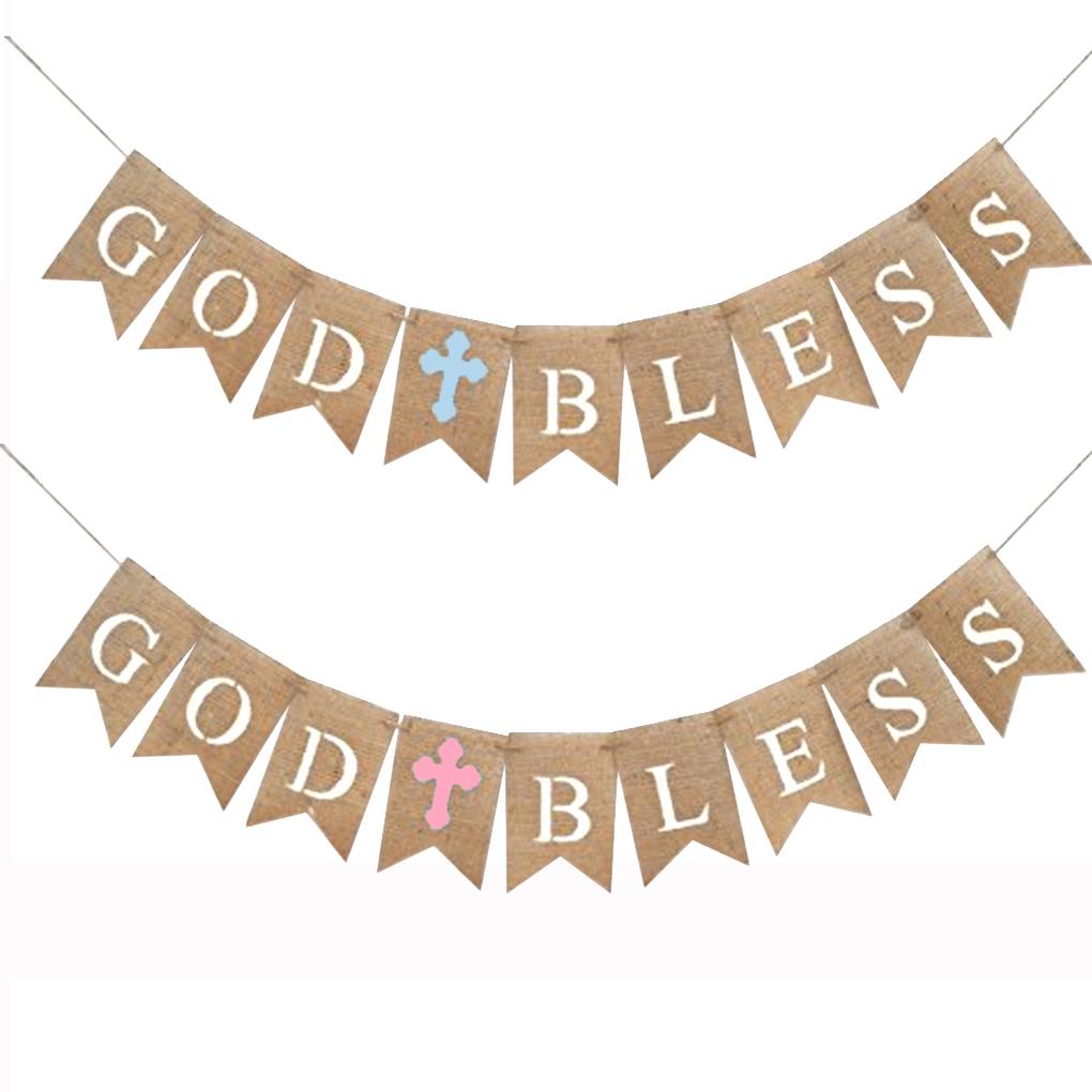 Baptism Decorations Delicate Religious Banner Adornment Flag Decoration Outdoor Hanging Banners for Scene Layout Decorating Use