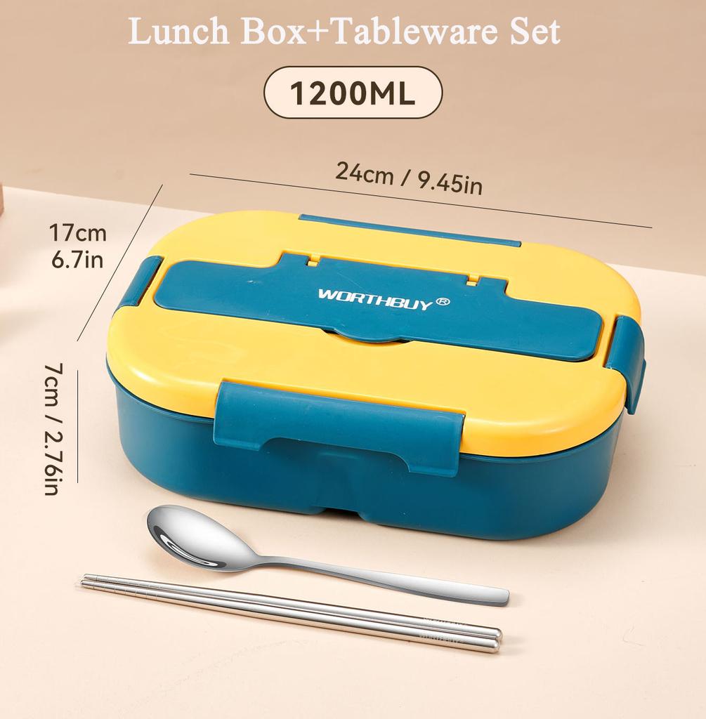 Compartment Lunch Box Plastic Portable Lunchbox Students Office Bento Box Microwave Food Containers with Chopsticks and Spoon