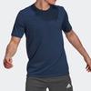 Adidas Solid Color Breathable Sports Crew Neck Short Sleeve T-Shirt Men Tops Dark-Blue GR0515