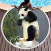 3D Panda Print Round Beach Towel Lovely Panda Beach Blanket Soft Microfiber Sand Free Absorbent Towel for Camping Outdoor Picnic