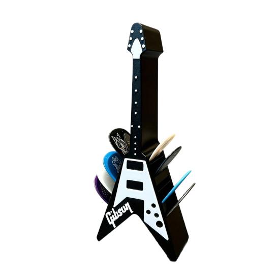 Gitarrenplektrenhalter Verstärker-Lautsprecher-Stil Plektrenhalter V-förmiges Gitarrenplektren-Ausstellungsregal 3D-gedruckte Plektren-Aufbewahrungsbox für Gitarristen Musikliebhaber
