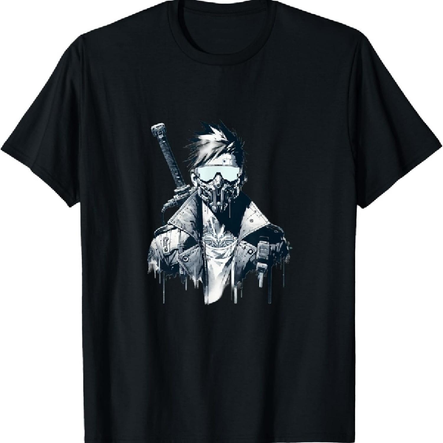 

Cyberpunk Warrior with Sword & Mask - Cool Sci-Fi Guy T-Shirt XXXXXL чорний