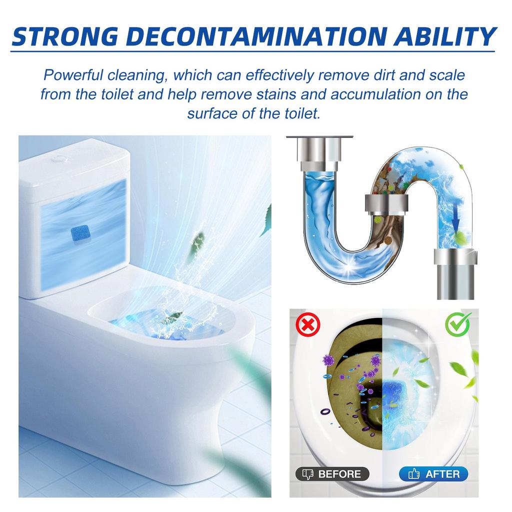 12pcs Toilet Bowl Cleaning Tablets (boxed) Household Bathroom Toilet Deodorization Cleaning Dirt Urine Stains Cleaning Tablets