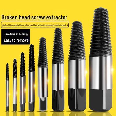 8-Piece Screw and Tap Extractor Set for Broken Valves and Stripped Screws
