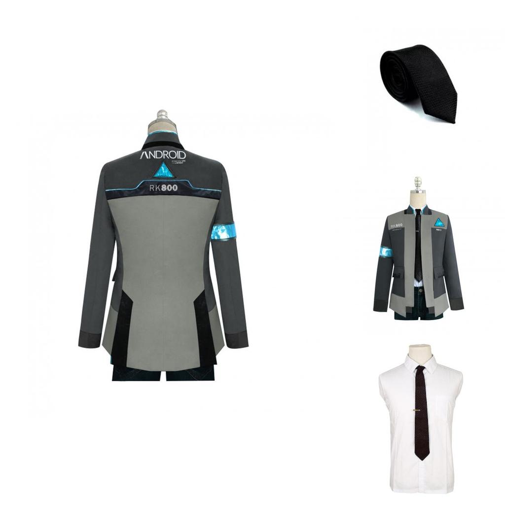 Premium Detroit Become Human Rk800 Connor Cosplay Costume Complete Outfit Jacket Coat For Ultimate Roleplay Experience