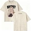 Washed Vintage Britney Spears Oops I Did It Again Graphic T Shirts Men Women Casual Oversized Short Sleeve Tshirts Streetwear