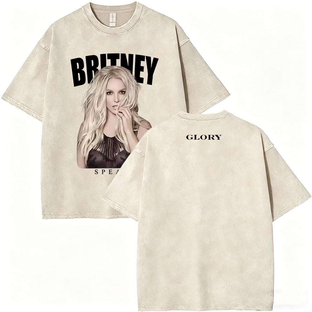 Washed Vintage Britney Spears Oops I Did It Again Graphic T Shirts Men Women Casual Oversized Short Sleeve Tshirts Streetwear