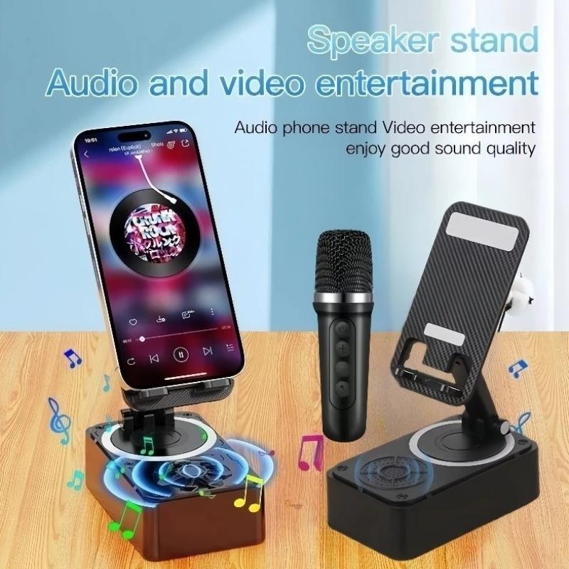4In1 Phone Holder Portable Speaker With Mic Wireless Speaker Bluetooth With Powerbank360°Phone Stand