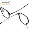 Titanium Anti-Blue Light Glasses, Fashionable Academic Style, Metal Frames, Flat Lenses, Myopia Compatible - Model 2402.