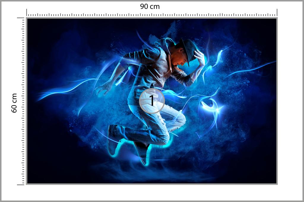 Photomural Dancer During A Performance With Special Effects Self-Adhesive Mural 90x60