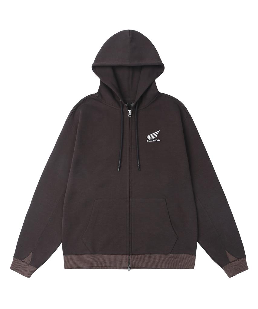 Phyps Motorcycle H-Tech Grid Mix Hoodie Zip-Up Burgundy
