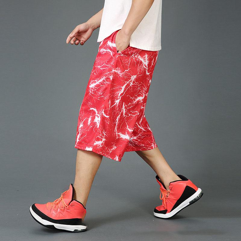 Pantalones Cortos de Hombre Secado Rápido Gráfico Shorts de Hombre Largos Oversize Entrenamiento Baloncesto Bermuda Tres Cuartos Elástico