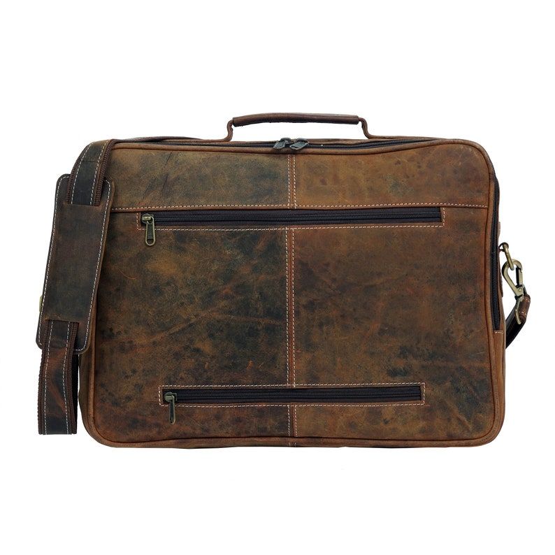 Genuine Buffalo Leather Briefcase Laptop Messenger Bag Best Computer Satchel Handmade Bags for Men college bag shoulder bag Large rustic bag