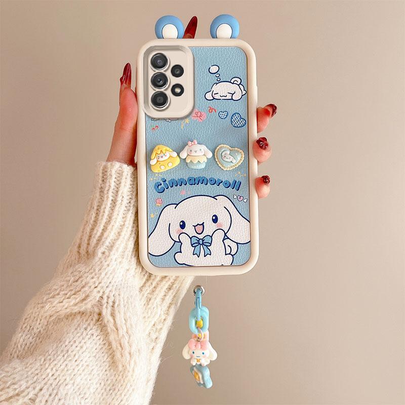 KEYSION Urocze Etui 3D z Kreskówką na Samsunga A53 5G A23 z Bransoletką Miękkie Silikonowe Odporne na Wstrząsy Etui na Telefon dla Galaxy A13 4G