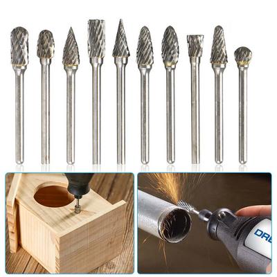 Tungsten Carbide Rotary Files Hard Alloy Rotary Bur Drill Bit Engraving Cutter Carbide Rotary File Tungsten Wood/Stone Carving