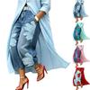 Dámské džínové široké kalhoty s květinovým potiskem, vysoký pas, ležérní volný střih, pro každodenní nošení, street style