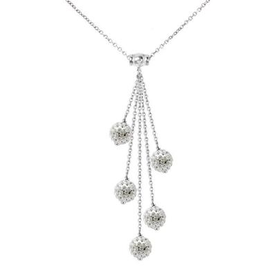 Necklace - LOVA LOLA VAN DER KEEN - Cascada - 925 Sterling Silver - White Crystals - 42 Cm