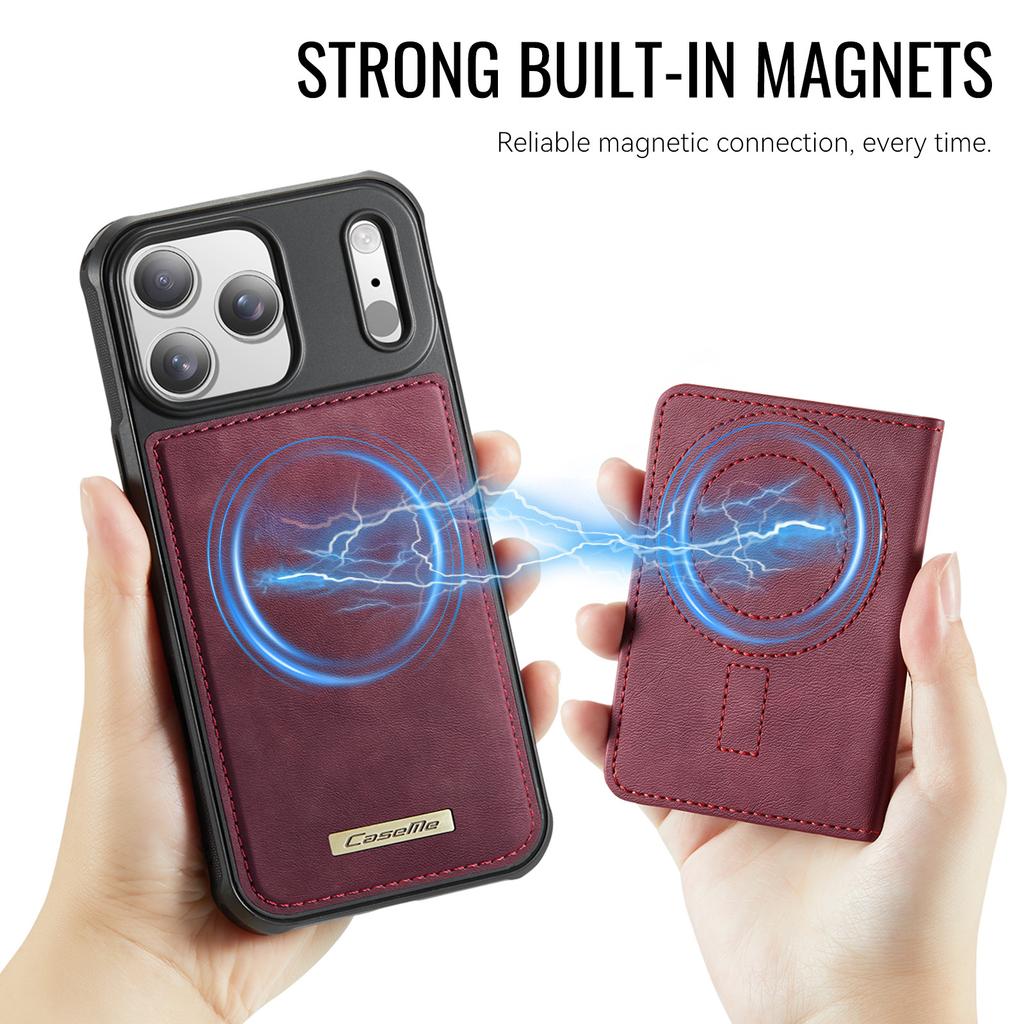 2 In 1 Detachable Magnetic Leather Wallet Cards Solt Phone Case for IPhone 18 Pro Max 17 16 Plus 15 14 13 12 RFID Pocket  Cover