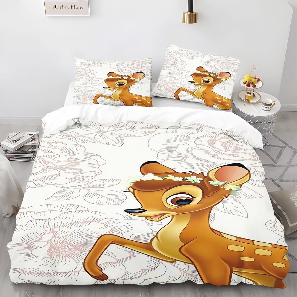 2/3-Piece Set Cartoon Cute Bambi Bedding Set Sampdoria Duvet Cover Childlike Innocence Bedroom Decor Child Gift