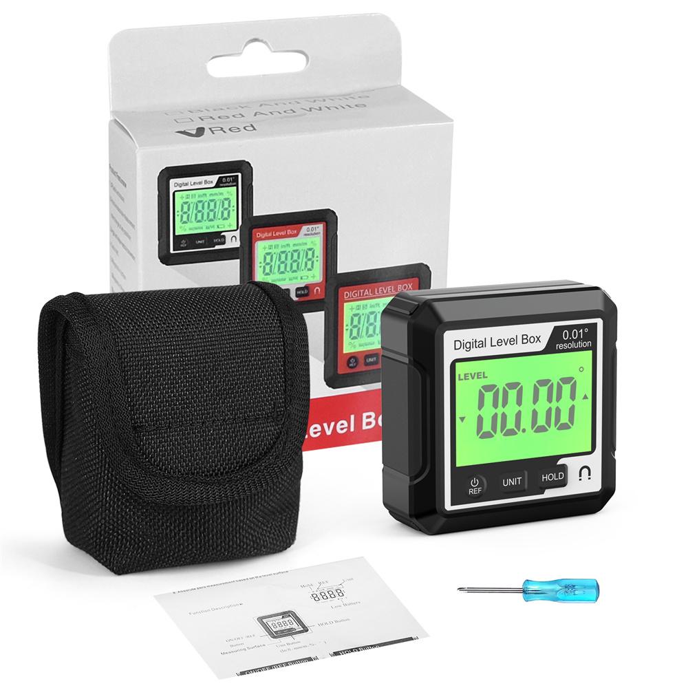 New Angle Protractor 4X90 Degree Mini Electronic Digital Protractor Inclinometer Angle Finder Gauge Measurement Box